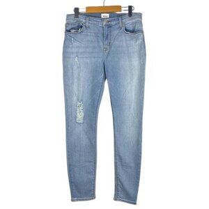 Hudson Blue Light Wash Natalie Midrise Ankle Super Skinny Distressed Jeans 29